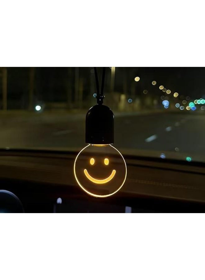 general Cute Smiley Car Hanging Light – Warm LED Interior Decoration Pendant - Image 2
