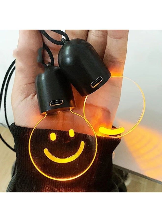 general Cute Smiley Car Hanging Light – Warm LED Interior Decoration Pendant - Image 1