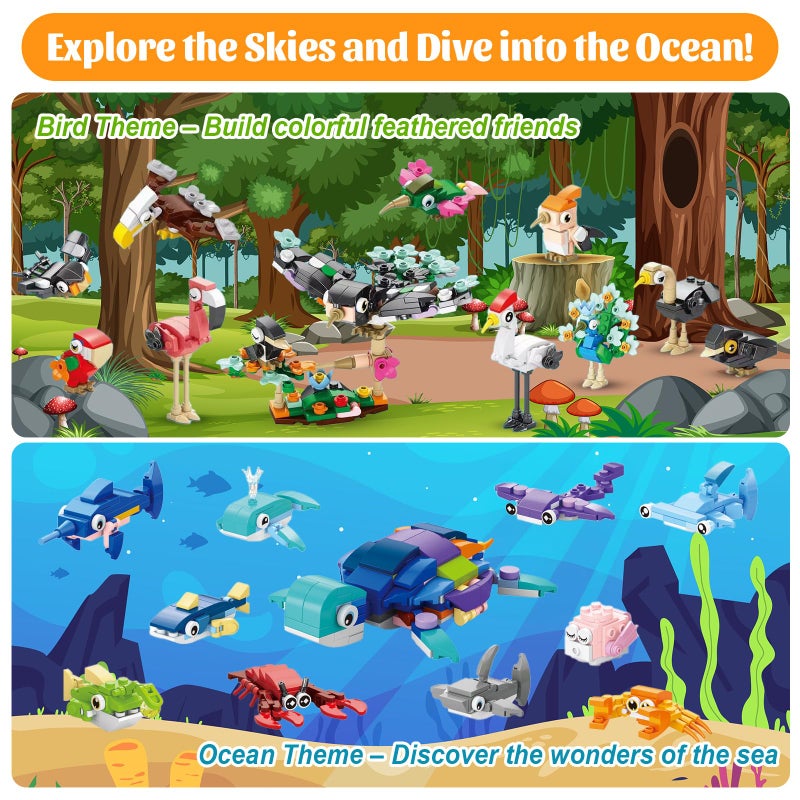 GOLDGE 40 Packs Party Favors for Kids â€“ 999+ PCS Animal Building Blocks, 4 Themes: Ocean Birds Insects Farm â€“ DIY Toys for Boys Girls Ages 6-12, Goodie Bag Stuffers, Classroom Prizes, Easter Basket Stuffers - Image 4