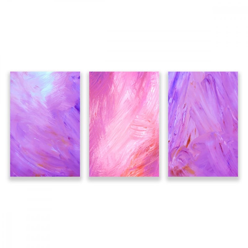Marktna Three modern canvas paintings with an abstract design and a hollow frame, measuring (120×60), three pieces - Image 1