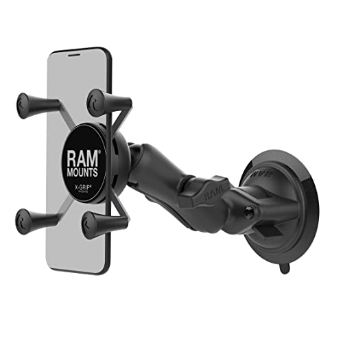 RAM Mounts X-Grip Phone Mount with RAM Twist-Lock Suction Cup RAM-B-166-UN7U with Medium Arm for Vehicle Windshields - Image 1