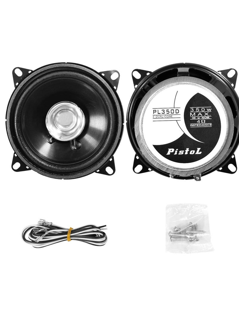 PistoL PL350D 4 Inch Dual Cone Car Speaker Set of 2, 350W Max Full Range Coaxial Car Audio Speakers, Deep Bass, Clear Midrange, Crisp Treble, 4 Ohm Universal Door Stereo Speakers for Cars, SUVs, Vans and Trucks - Image 5