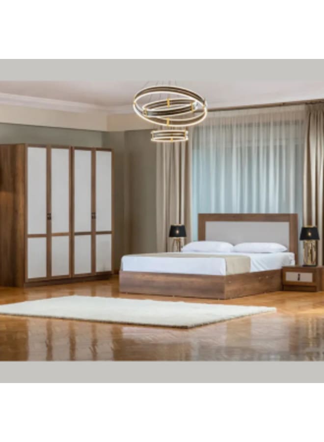 ملاذ هاوس غرفة نوم رئيسية حديثة من خشب MDF بني × بيج - Image 1