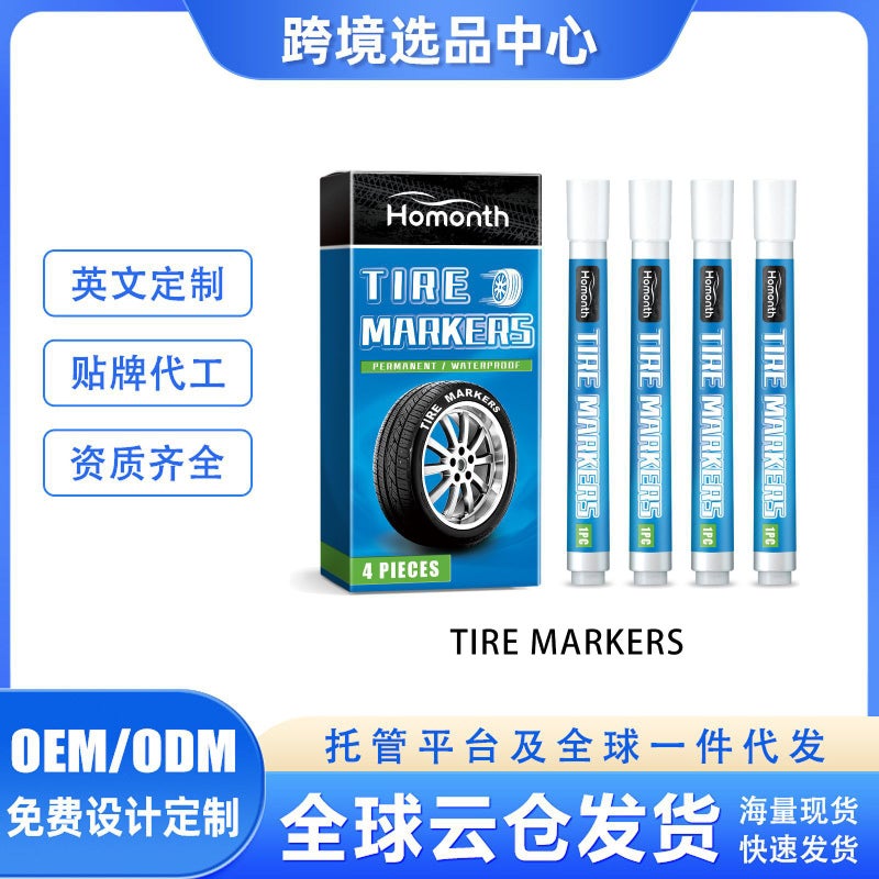 Homonth White Tire Paint Pen Car Tire Paint Pen Does Not Fade Color Painting Creative Diy Oil Pen - Image 2