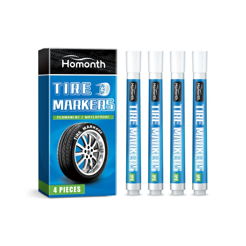 Homonth White Tire Paint Pen Car Tire Paint Pen Does Not Fade Color Painting Creative Diy Oil Pen - Image 1