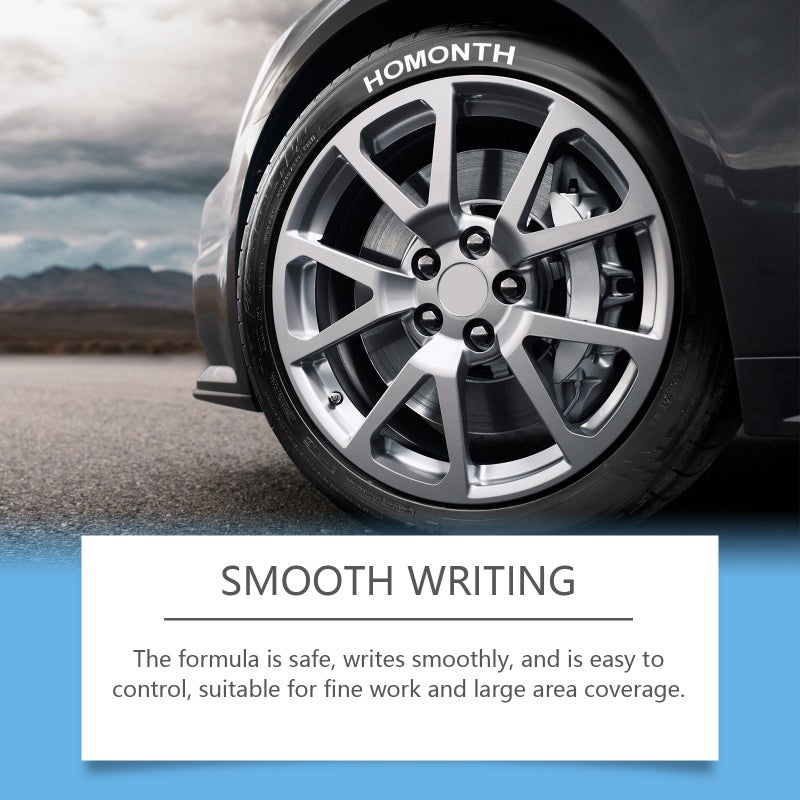 Homonth White Tire Paint Pen Car Tire Paint Pen Does Not Fade Color Painting Creative Diy Oil Pen - Image 4