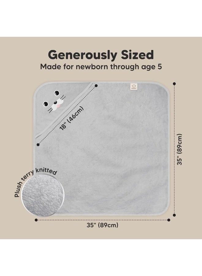 KeaBabies Hooded Baby Towel for Newborn - Viscose Derived from Bamboo Large Baby Bath Towels with Hood for Boys, Girls, Toddler, Extra Absorbent & Soft Newborn Bath Essentials (Seal, Regular) - Image 4