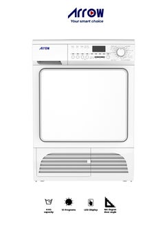 8Kg Clothes Dryer, Energy Efficiency E, 15 Programs + 5 Buttons, LED Display, 2500W Rated Power, 2200W Heater Power, 150° Door Open Angle, Anti-Crease Function | Model Name: RO-08GDC