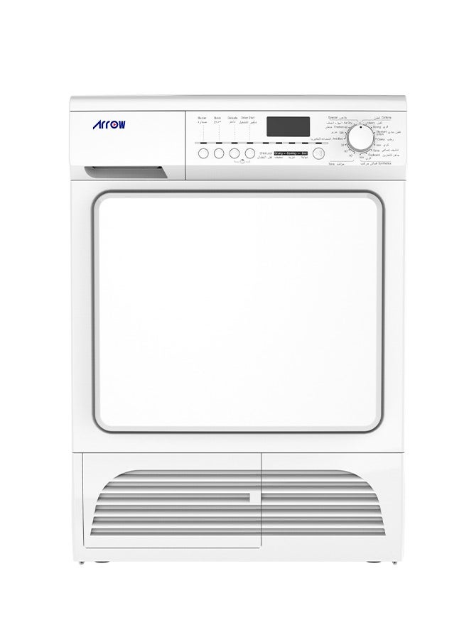Arrow - 8Kg Clothes Dryer, Energy Efficiency E, 15 Programs + 5 Buttons, LED Display, 2500W Rated Power, 2200W Heater Power, 150° Door Open Angle, Anti-Crease Function | Model Name: RO-08GDC - Image 1
