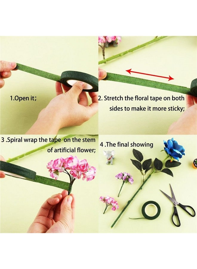 Decora A Dozen 1/2 Inch By 30 Yard Dark Green Floral Tape For Bouquet Stem Wrap Floral Arranging Craft Projects Corsages Wedding Bouquet - Image 4