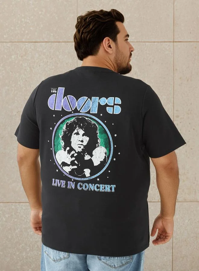 Maxim Plus Size The Doors Graphic Print T-shirt