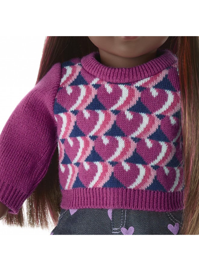 American Girl دمية أمريكان جيرل ترولي مي بطول 18 بوصة زي يوم المدرسة مع سترة كاردigan، تي شيرت، وزوج من الأحذية الرياضية، للأعمار 6 سنوات فما فوق - Image 5