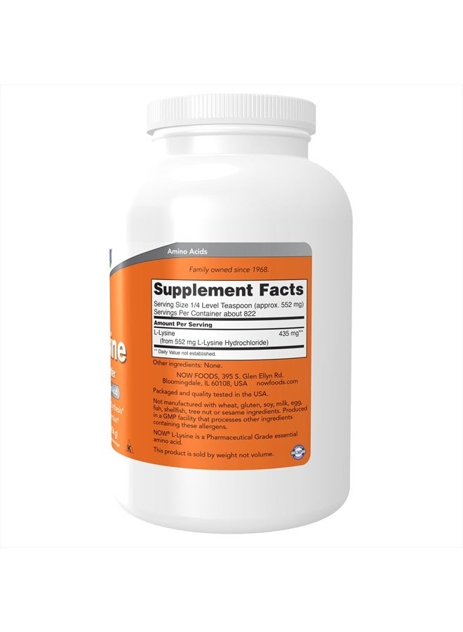 now Supplements, L-Lysine (L-Lysine Hydrochloride) Powder, Supports Collagen Synthesis*, Amino Acid, 1-Pound - Image 2
