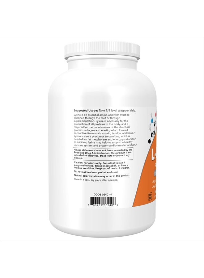 now Supplements, L-Lysine (L-Lysine Hydrochloride) Powder, Supports Collagen Synthesis*, Amino Acid, 1-Pound - Image 3