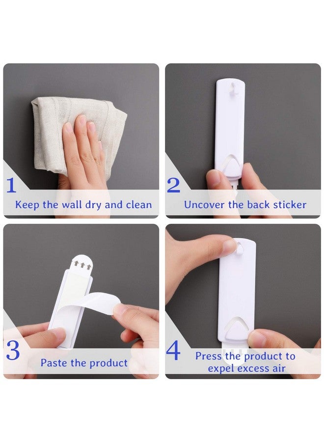 جيتك مجموعة أدوات تعليق الصور بدون أظافر ولا تترك أثرًا، شماعة فنية لاصقة للحمام والمطبخ وباب المنزل باللون الأبيض (20 قطعة) - Image 4