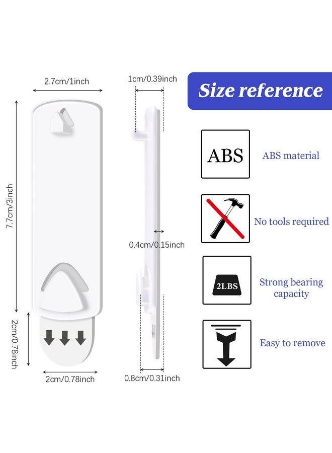 جيتك مجموعة أدوات تعليق الصور بدون أظافر ولا تترك أثرًا، شماعة فنية لاصقة للحمام والمطبخ وباب المنزل باللون الأبيض (20 قطعة) - Image 2