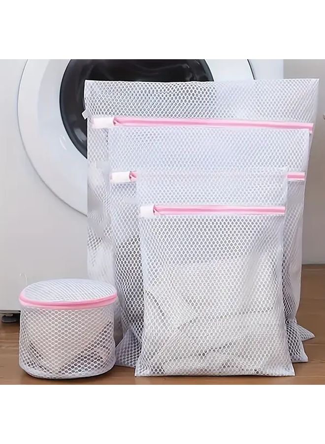 4 Pieces Durable Zipper Laundry Bags for Delicate Clothes Underwear Washing Machine Storage - Image 1