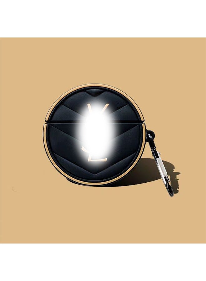 Unique For Bluetooth Headset Air Pods Pro 2 Generation Protective Case - Round Case - Silicone Drop Proof Waterproof Case - Black 