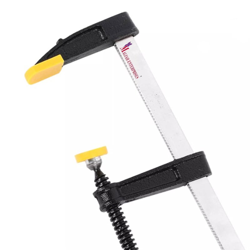 Malfah Enterprises Malfah F Clamp 32 Rubberized Handle and Surface Protection PVC Cover Better Grip Metal for Woodworking Glass Welding Works 120X800 48X32 YELLOW 4 pc  - Image 3