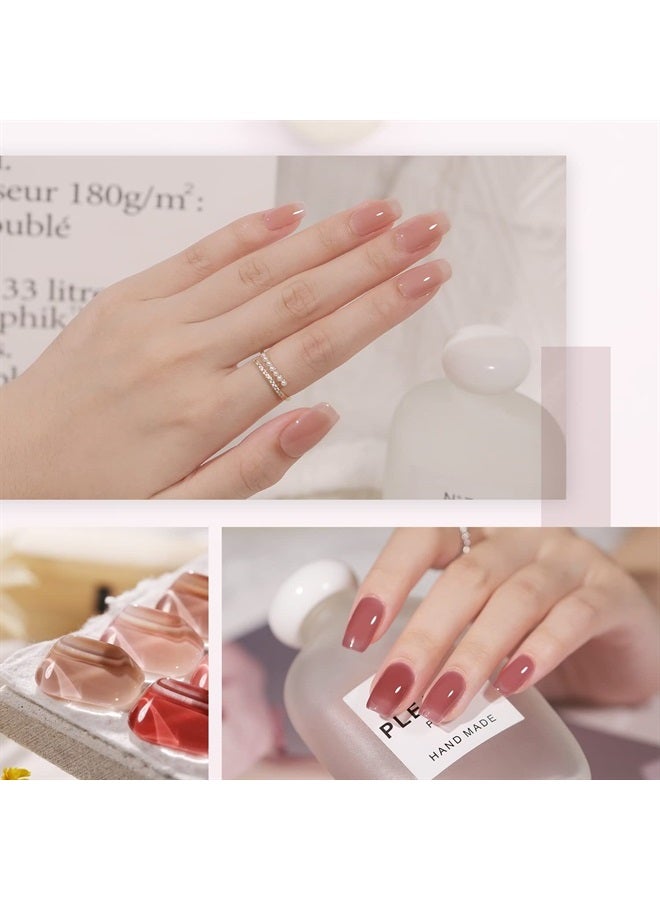 GAOY Icy Jelly Gel Nail Polish Set of 6 Colors Including Red Pink Nude Gel Polish Kit UV LED Soak Off Polish Home DIY Manicure Nail Salon Varnish - Image 3