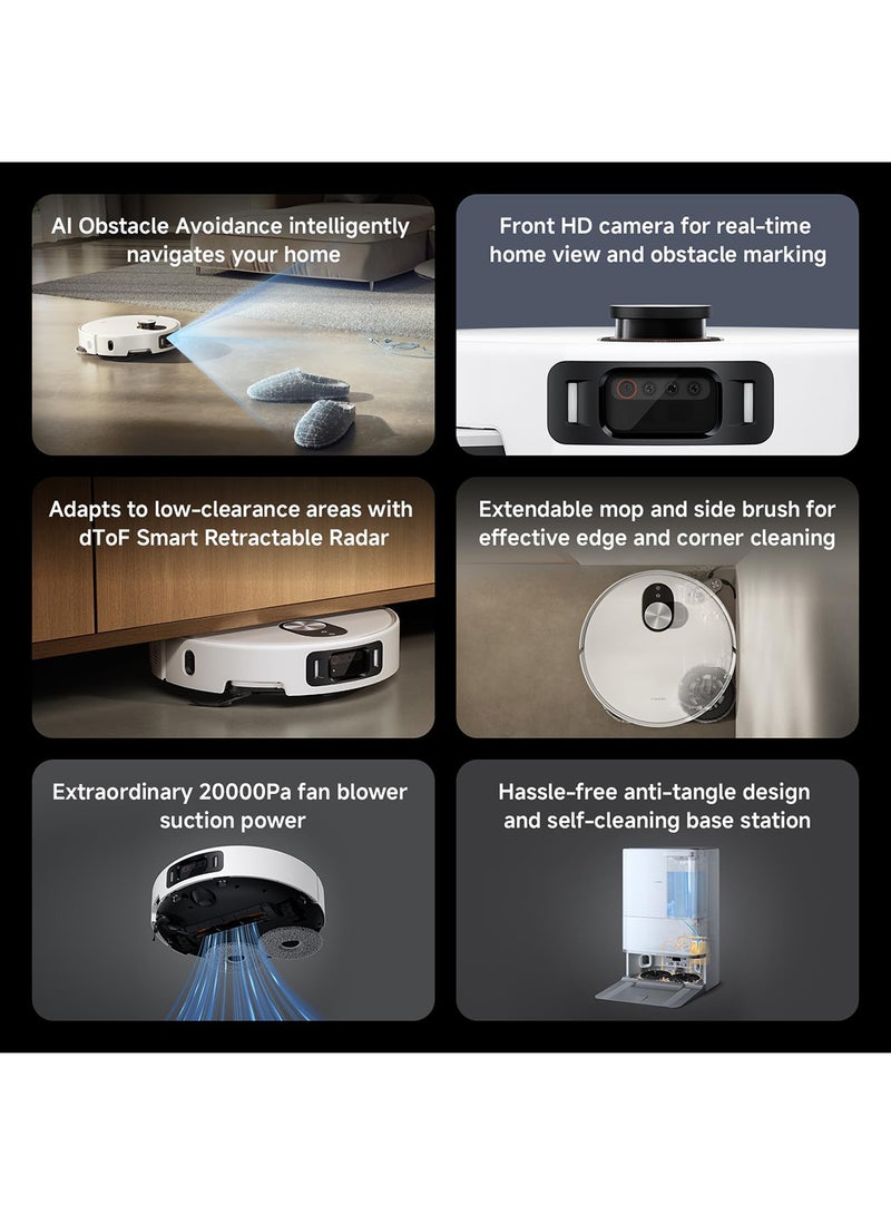 Xiaomi Robot Vacuum 5 Pro – Reactive AI Camera Obstacle Avoidance, Lifting LDS for Low Spaces, Powerful 20000Pa Suction, Anti-Tangle, All-in-One Station (X20 Max Upgraded) 55 W OV21GL white - Image 2