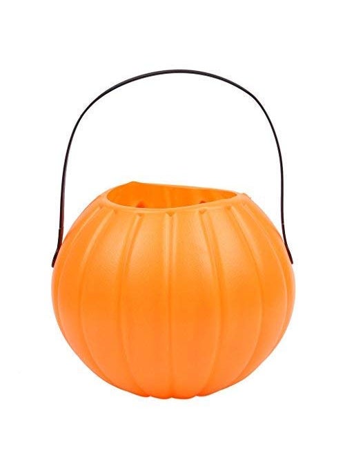 Sage Square Sage Square Halloween Candy Bucket Portable Pumpkin Decor Treat Bag with Handle Orange and Black  - Image 2