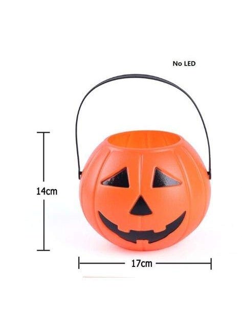 Sage Square Sage Square Halloween Candy Bucket Portable Pumpkin Decor Treat Bag with Handle Orange and Black  - Image 4
