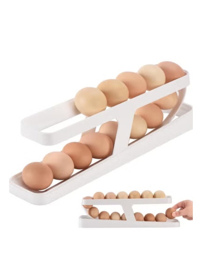 رونق "منظم بيض عملي ذو طبقتين بتصميم موفر للمساحة للثلاجة والمطبخ، يحافظ على البيض طازجًا ومنظمًا وسهل الوصول إليه، مثالي للمنزل العصري."_ منظم بيض ـ حامل بيض ـ مستلزمات منزلية و أدوات المطبخ - Image 1