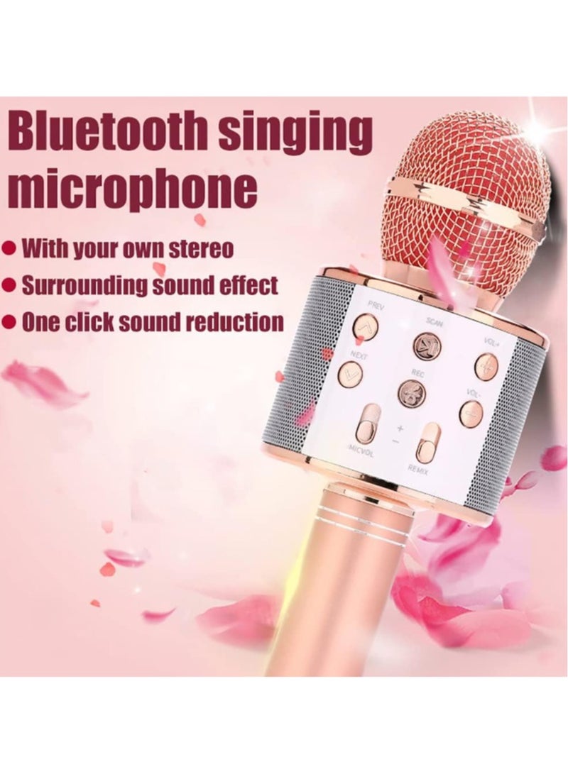 ELTRAZONE 4 in 1 Karaoke Wireless Microphone with LED Lights, Portable Microphone for Kids, Great Gifts Toys for Kids, Girls, Boys and Adults  - Image 2