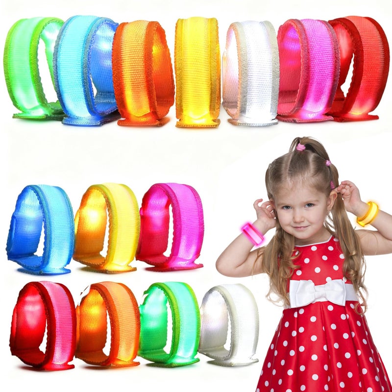 YADIYA 14 PCS LED Glow Bracelets LED Light Up Bracelets for Kids AdultsGlow in The Dark Party Favors Supplies for Night Events Concerts Rave Sports Accessories - Image 2