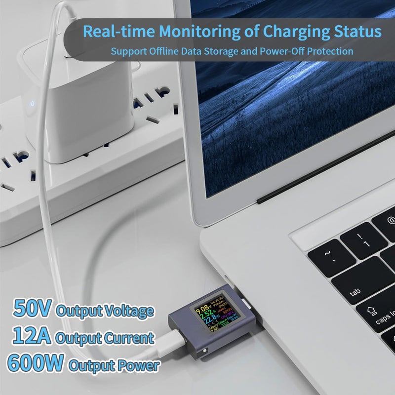 Voltage Current Power Meter Usb C Tester With Pd3 1 Fast Charging Protocols For Laptop Tablet Smartphone Power Bank - Image 3