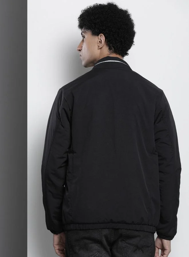 ذا انديان كراج كو The Indian Garage Co Men Slim Fit Solid Round Neck Long Sleeves Jacket