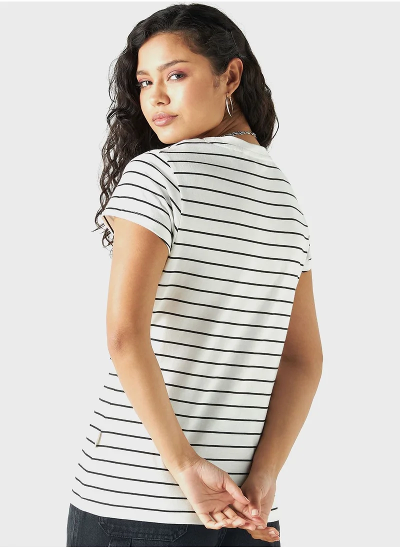 Lee Cooper Striped Crew Neck T-Shirt