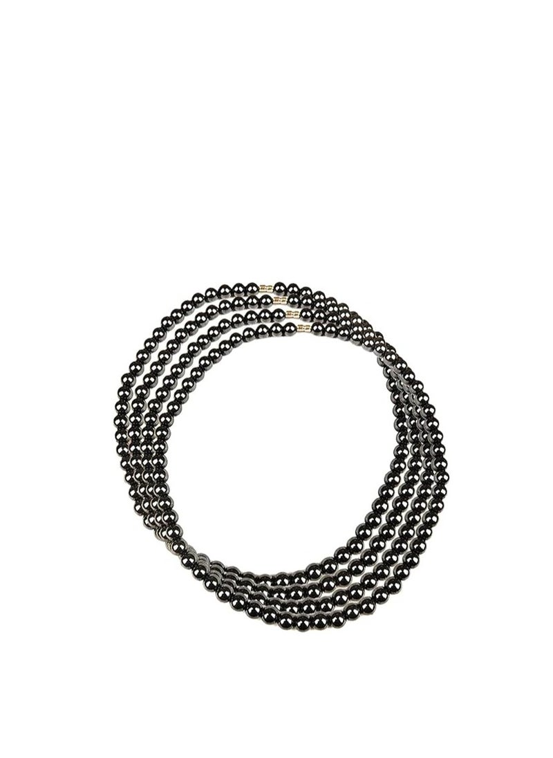 SYOSI - Black Magnetic Necklace, Health and Wellness Necklace, Black Obsidian Jewelry, Magnetic Health Charm, Fashionable Magnetic Jewelry, Energy Balance Necklace, Natural Black Gallstone 4 Pcs - Image 1