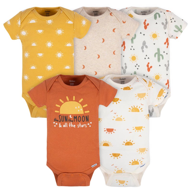 Gerber Unisex Baby 5-Pack Short Sleeve Variety Onesies Bodysuits Southwest Newborn - Image 1