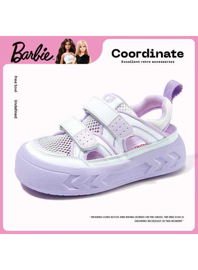 Barbie Kids Summer Sandals Girls Closed-toe Beach Sandals Mesh Frame Shoes Da6363 Light Purple Size 36 - Image 5