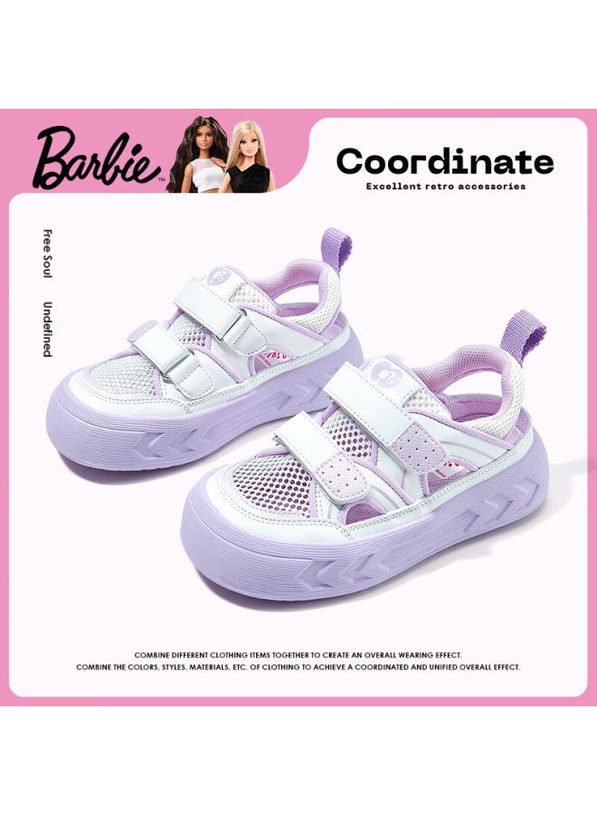 Barbie Kids Summer Sandals Girls Closed-toe Beach Sandals Mesh Frame Shoes Da6363 Light Purple Size 36 - Image 2