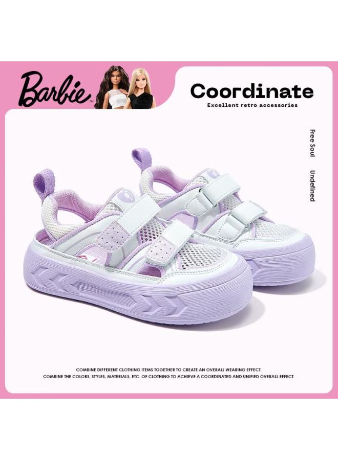 Barbie Kids Summer Sandals Girls Closed-toe Beach Sandals Mesh Frame Shoes Da6363 Light Purple Size 36 - Image 1