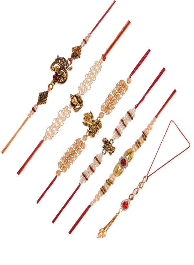 Efulgenz Combo of 6 Thread Dora Rakhi Set for Brother Bhaiya - Image 1