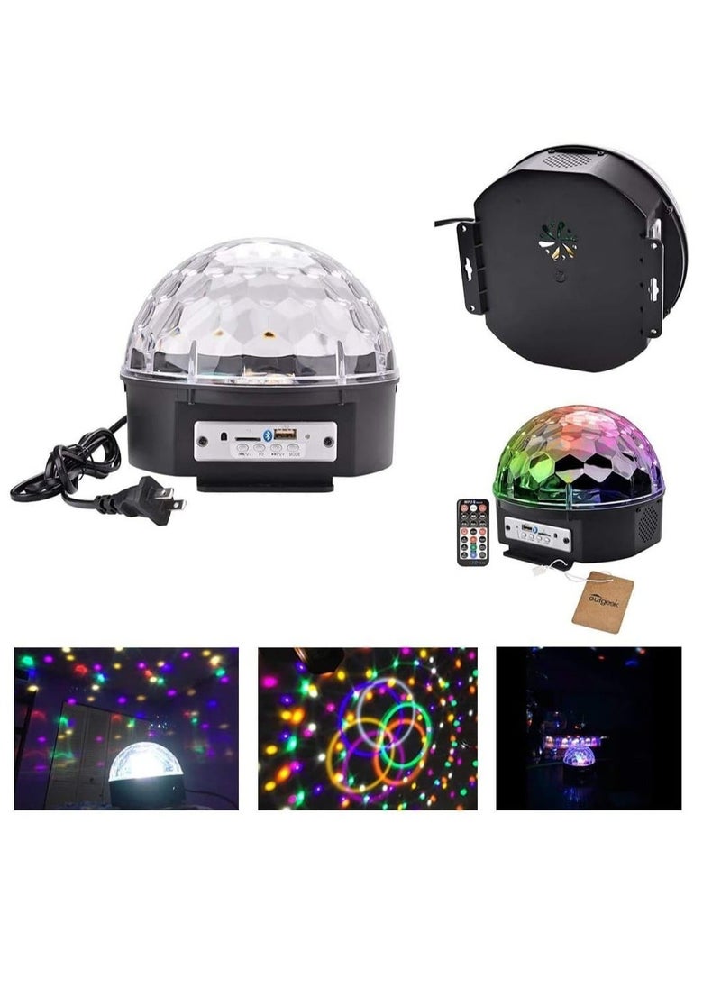 "6-Color LED Bluetooth DJ Stage Lights – Rotating Crystal Magic Ball with Sound Activation, Remote Control, MP3 Playback & USB for Disco, Christmas, KTV, Club, Pub, and Events" - Image 2