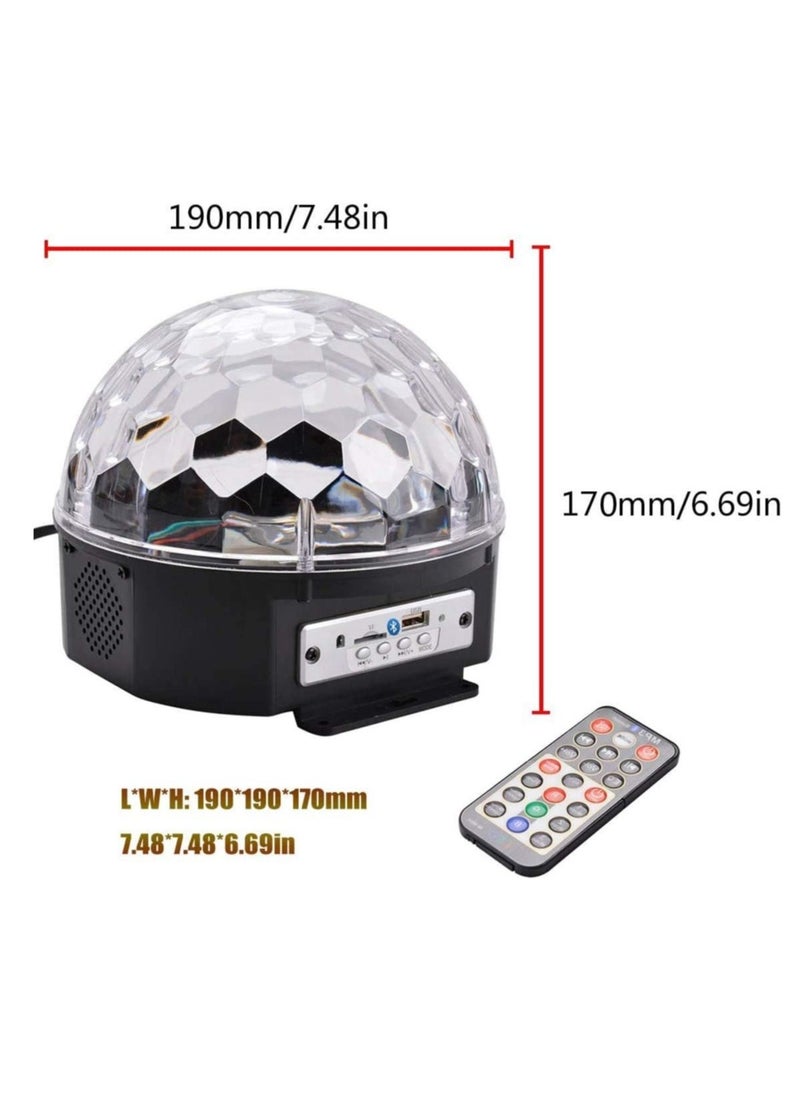"6-Color LED Bluetooth DJ Stage Lights – Rotating Crystal Magic Ball with Sound Activation, Remote Control, MP3 Playback & USB for Disco, Christmas, KTV, Club, Pub, and Events" - Image 4