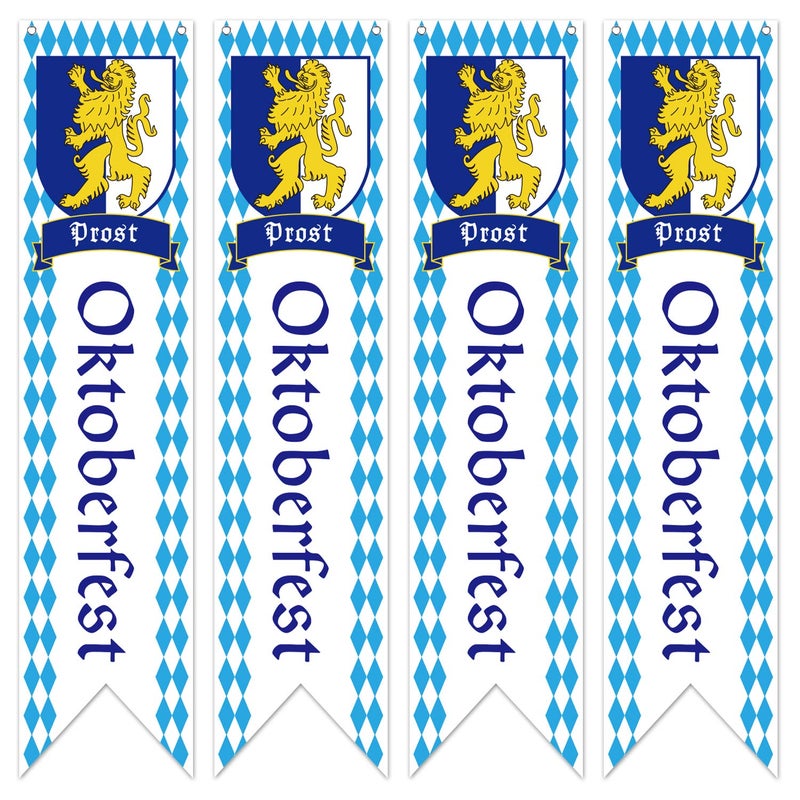 TUPARKA Oktoberfest Sign Banner Flag Oktoberfest Decorations Octoberfest Party Supplies Polyester Fabric Banner (set of 4) - Image 1
