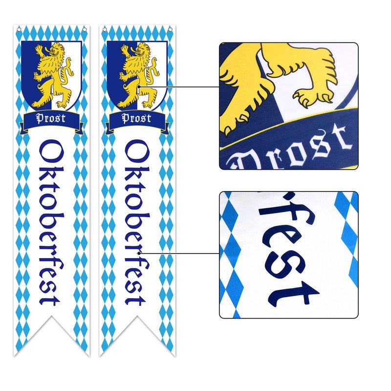 TUPARKA Oktoberfest Sign Banner Flag Oktoberfest Decorations Octoberfest Party Supplies Polyester Fabric Banner (set of 4) - Image 3
