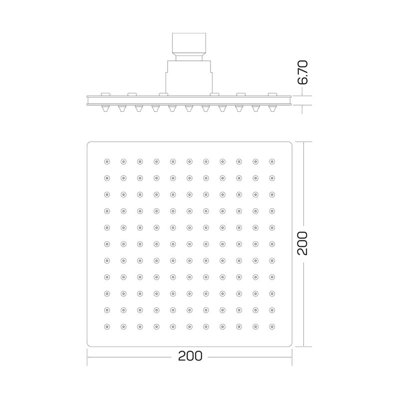 Auriga AURIGA Rain Shower | 200mm X 200mm | Stainless Steel 304 | Mirror Finish | Premium Grade | Strong & Durable | 100% Openable & Tiltable | Easy Clean Silicon Nozzles | SMS200-N - Image 4