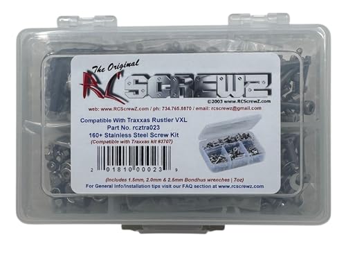 RC Screwz RCScrewZ Compatible Stainless Steel Screw Kit for The Traxxas Rustler VXL (#3707) - Image 1