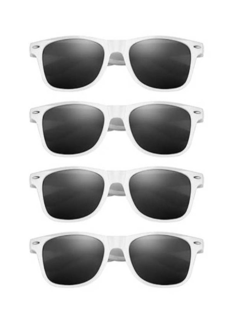 Vitacelli UV Protection Wayfarer Sunglass WHITE Pack of 4 Pieces