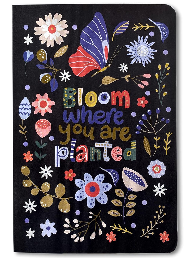 BOUND N FOUND 100 GSM A5 Dot Grid Journal Diary: 160 Pages (Bloom Where You Are Planted) - Image 1