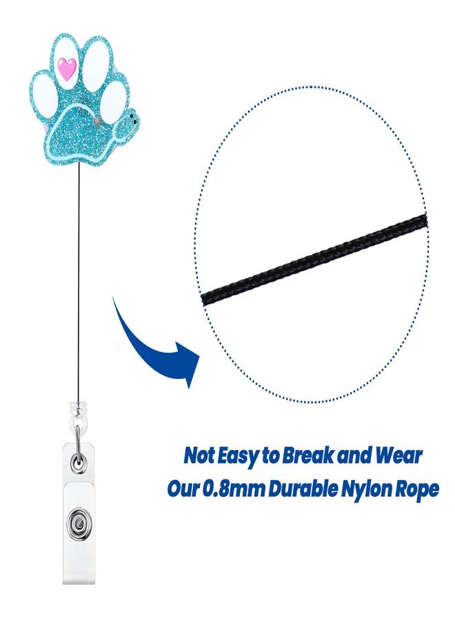 BVIIE Cute Stethoscope Paw Badge Reel, Retractable ID Card Badge Holder, Name Tag Work Badge Clip for Veterinary Technicians Pediatric RN NICU/PICU Nurses Animal Hospital Staff ER CNA LPN MA, Nurse Gifts - Image 5