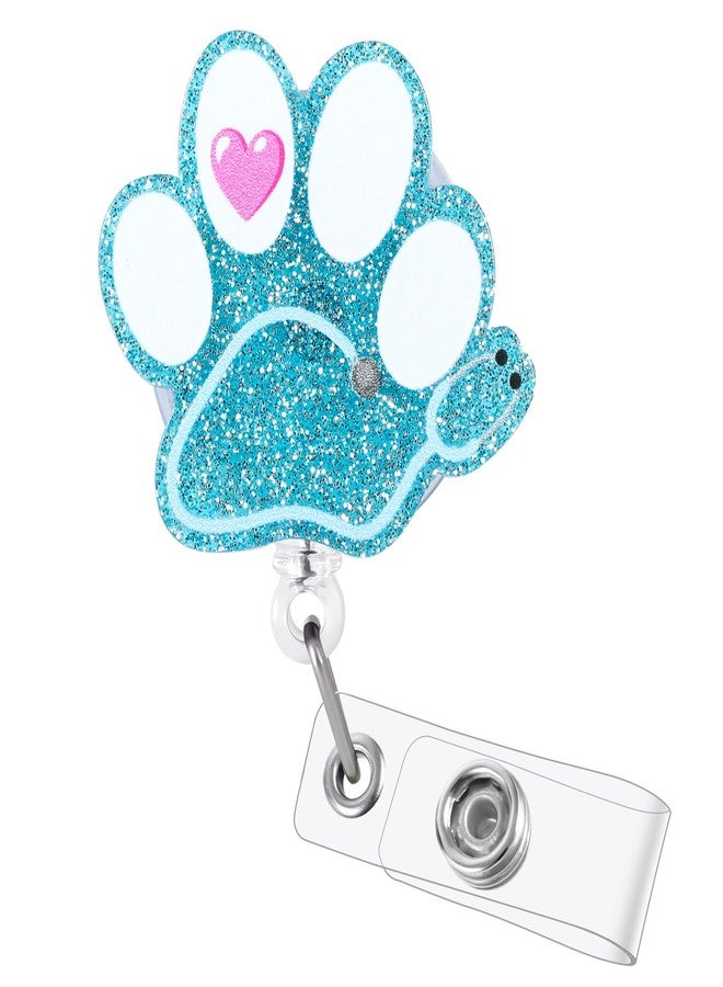 BVIIE Cute Stethoscope Paw Badge Reel, Retractable ID Card Badge Holder, Name Tag Work Badge Clip for Veterinary Technicians Pediatric RN NICU/PICU Nurses Animal Hospital Staff ER CNA LPN MA, Nurse Gifts - Image 1