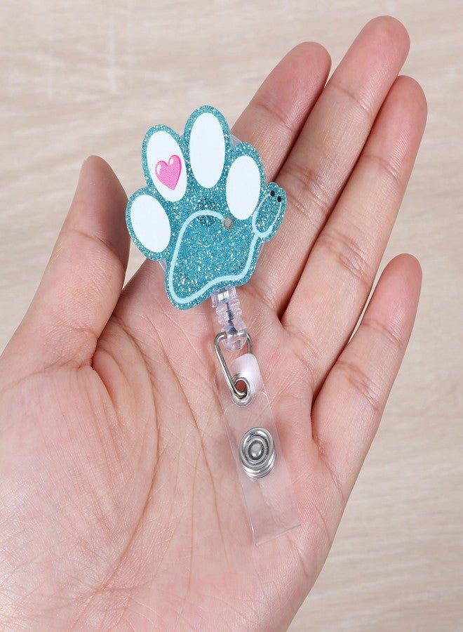 BVIIE Cute Stethoscope Paw Badge Reel, Retractable ID Card Badge Holder, Name Tag Work Badge Clip for Veterinary Technicians Pediatric RN NICU/PICU Nurses Animal Hospital Staff ER CNA LPN MA, Nurse Gifts - Image 3